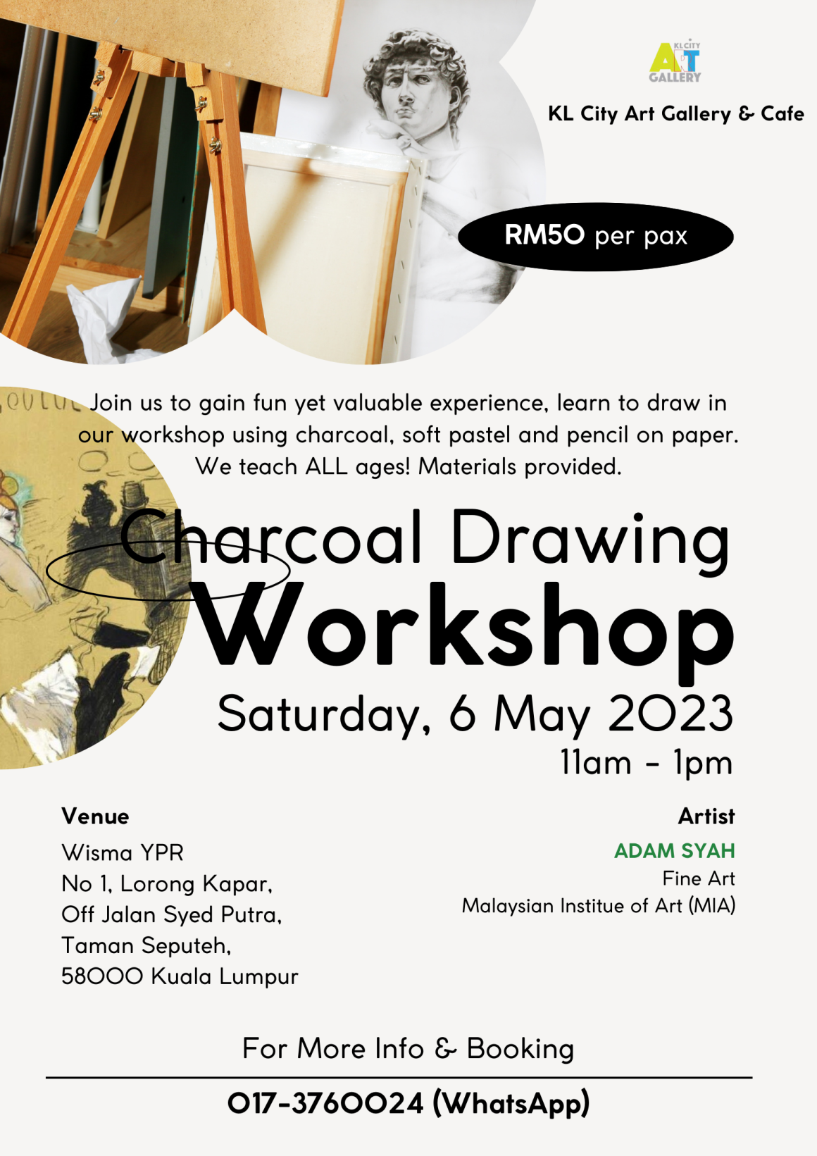 Charcoal Drawing Workshop - KL City Art Gallery