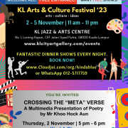 KL ARTS & CULTURE FESTIVAL ‘23  Crossing the “Meta” Verse A Multimedia Presentation of Poetry by Mr Khoo Hock Aun